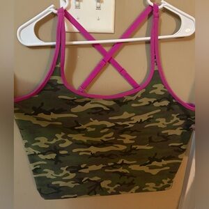 VS PINK Camo All Day Cotton Square Neck Tank